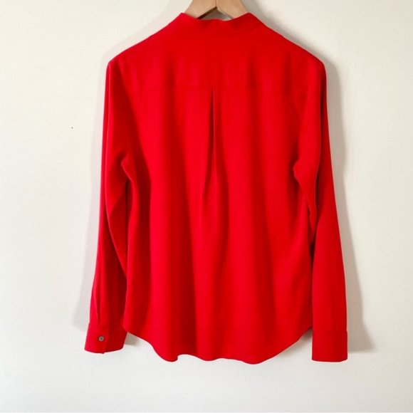 Theory 100% Silk Red Blouse - Picture 2 of 8